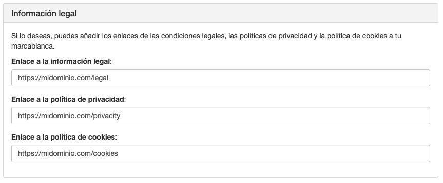 Marca blanca: Información legal - Mensagia