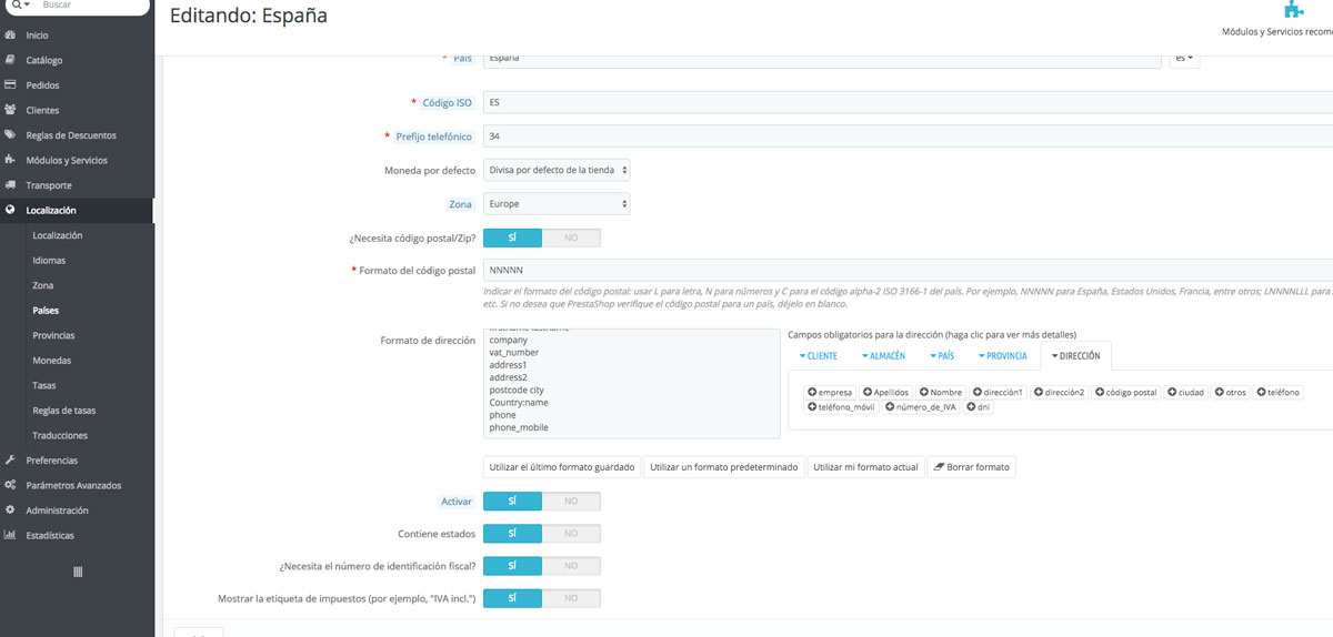 Módulo para Prestashop - Configurar módulo - Mensagia